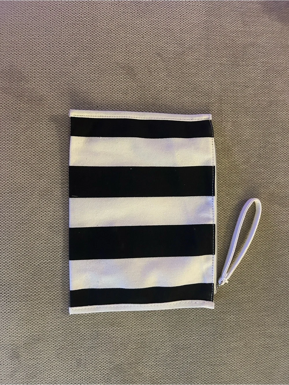 Kids Black and White Stripe Wristlet Pouch